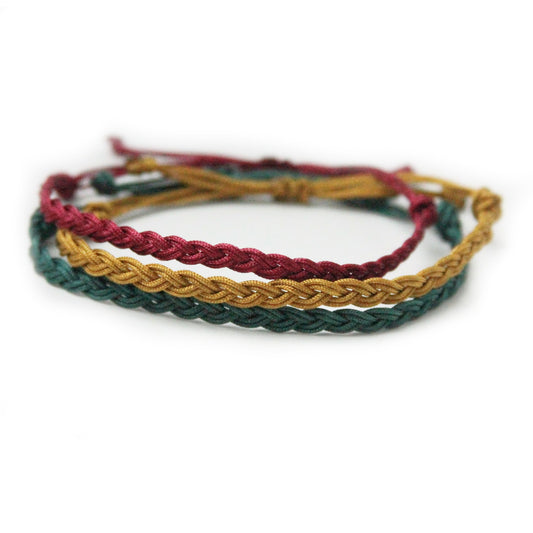 Antique Christmas Single Color SKINNY Braid Bracelet