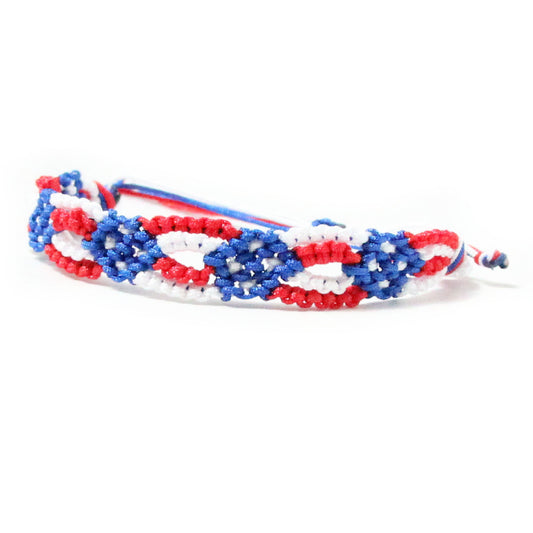 American Flag Knotted Chain Bracelet