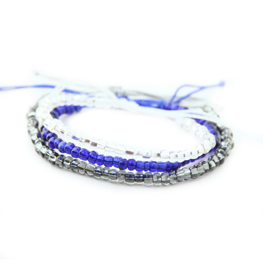 Let It Snow Single Strand Beaded Bracelet