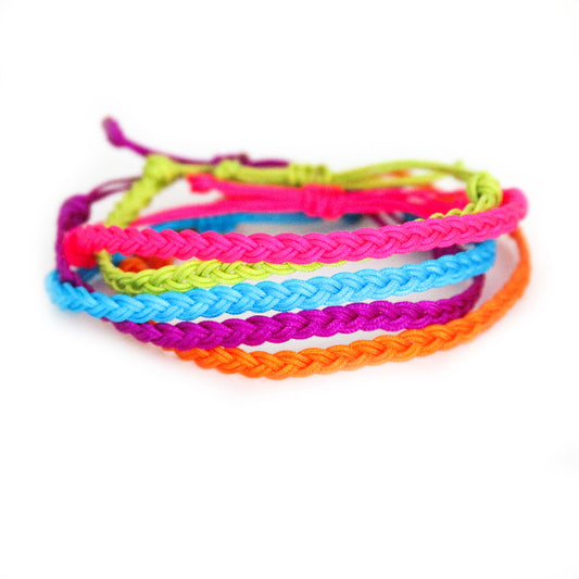 Neon Single Color SKINNY Braided Bracelet