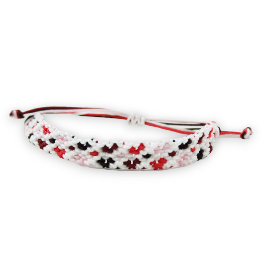 Red Hot Knotted Pattern Bracelet