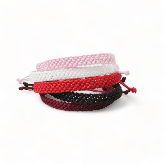 Red Hot Single Color Knotted Bracelet
