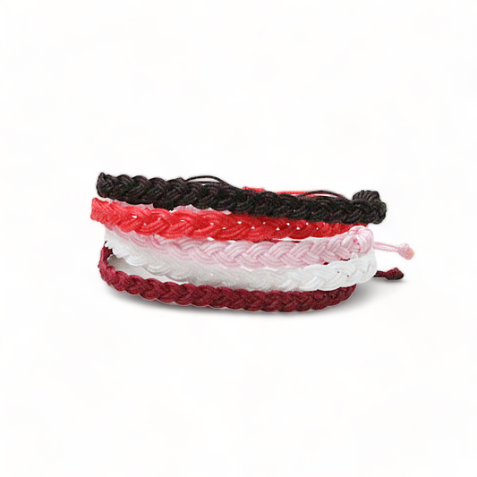 Red Hot Single Color SKINNY Braided Bracelet