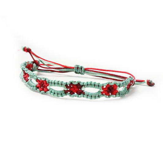 Red Rose Chain Knotted Bracelet