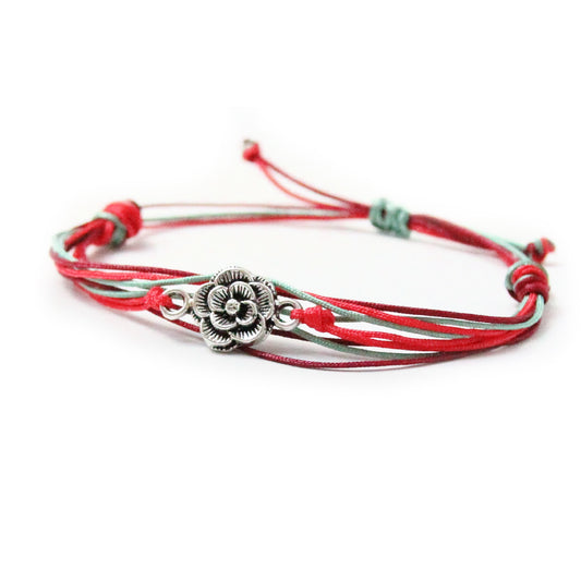 Red Rose Charm Bracelet