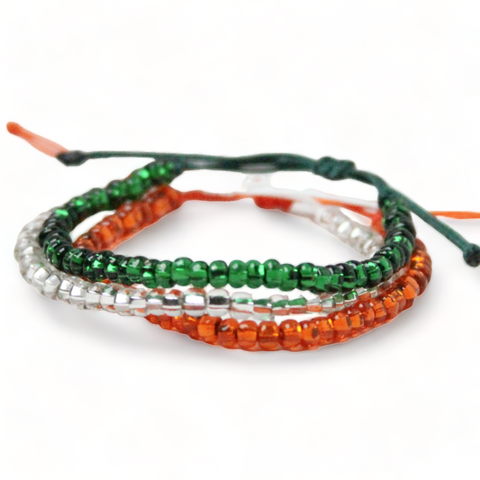 St Patricks Single Strand Beaded Bracelet
