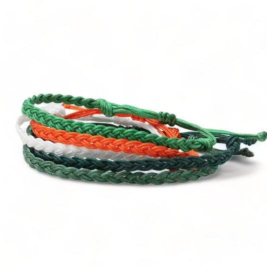 St Patricks Single Color SKINNY Braided Bracelet
