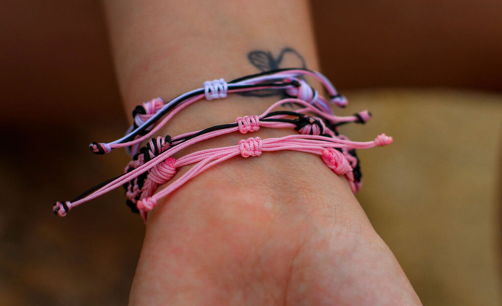 Magical Girl Mouse Bracelet Set - Pink, Black, and White