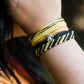 Yellow, Gold, and Black Wizard House Bracelet Set